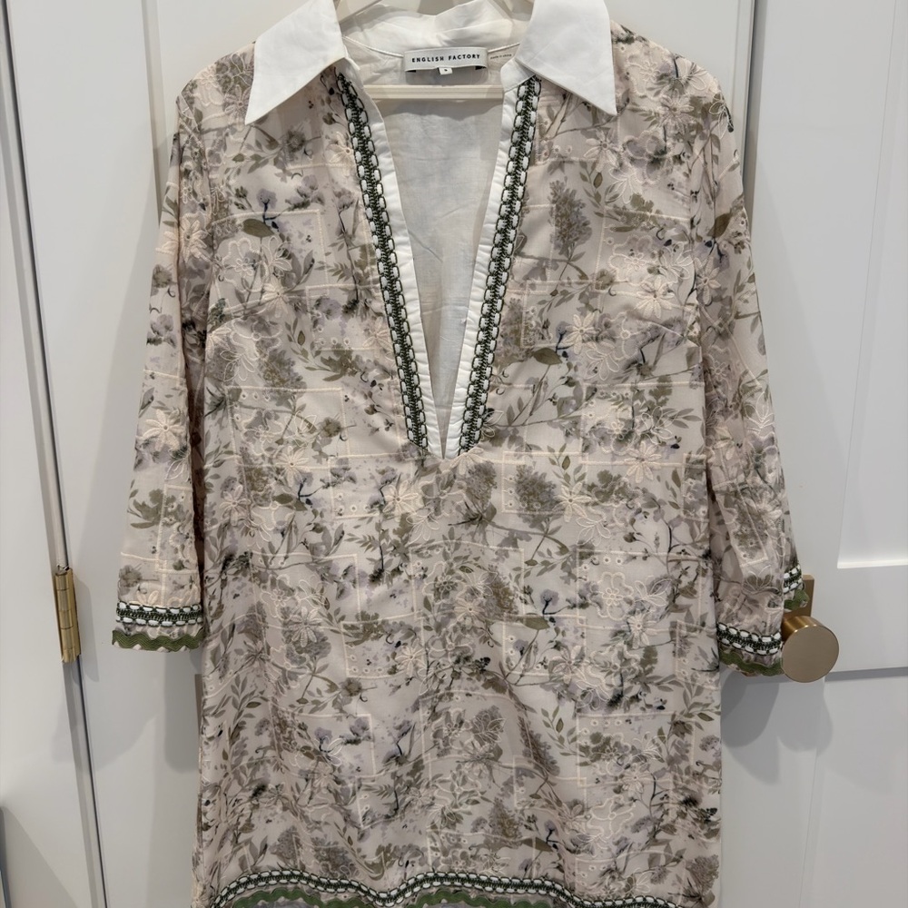 English Factory Floral Embroidery Mini Dress - Worn Once